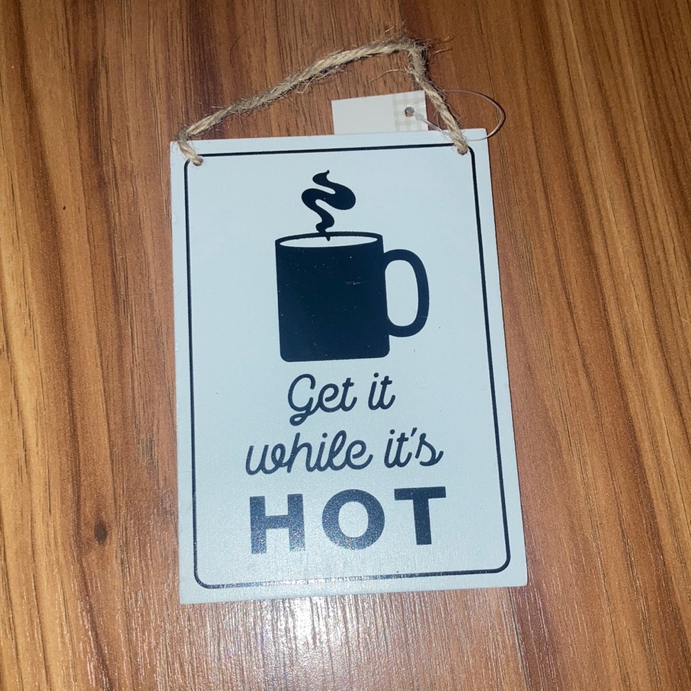 NWT ☕️ Get it while it’s hot coffee sign tiered tray decor